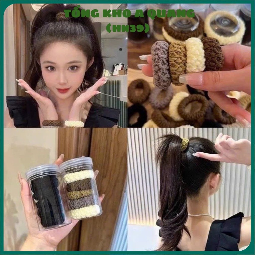 Set Dây Buộc Tóc 136 Chi Tiết, Set 136 chi Tiết Gồm 20 Dây Buộc Tóc Gắn TAG, 100 Chun Buộc Tóc...  D