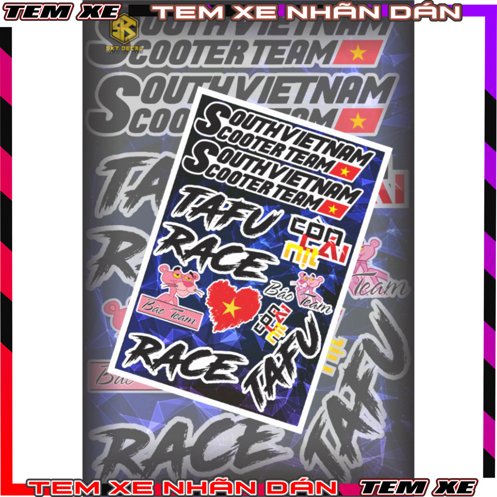 Tem Dán Sticker dán xe máy, xe điện mini đa năng kích thước 22x30 Logo Tem Xe