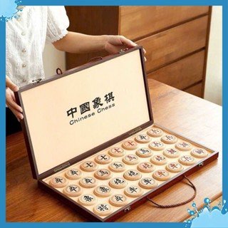 Combo Bàn Cờ Gấp Và Quân Cờ Tướng Gỗ Bạch Dương Khắc Chìm có viền - Hộp Bàn Cờ gấp Gọn [BDV+HBC]