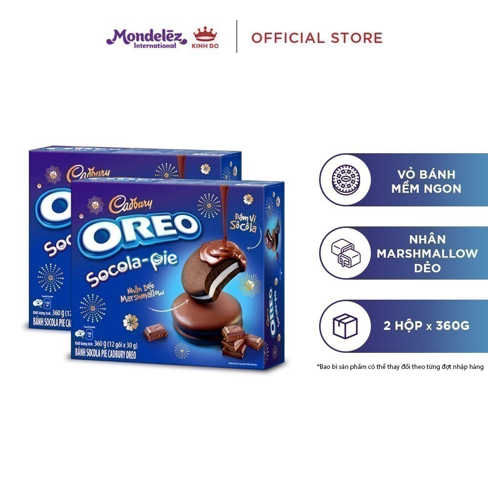 Bánh Oreo Socola Pie, 360G (Combo 2 Hộp)