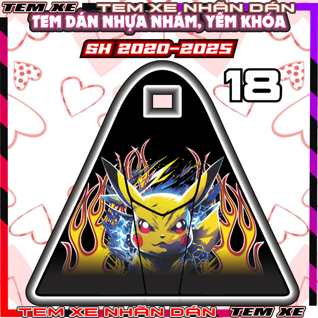 Tem dán trang trí chống trầy yếm nhựa nhám xe SH 150i 125i 2020-2025 baby three nhãn dán sticker Tem