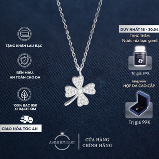 Dây chuyền bạc S925 cỏ 4 lá Asimi, Dây chuyền may mắn dành cho nữ Lucky Leaf DC36