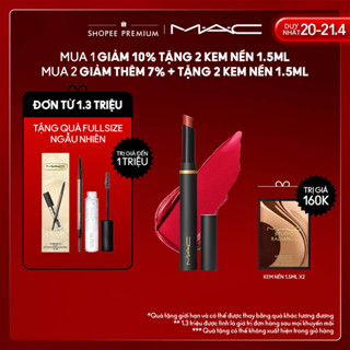 Son thỏi dạng bút MAC Powder Kiss Velvet Blur Slim Stick nhẹ môi, dưỡng ẩm, giữ màu, khóa ẩm sắc nét 12H