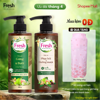 Phiên bản mới - Combo Dầu gội + Dầu xả Fresh Thảo mộc dưỡng sinh Chắc khỏe bồng bềnh 480g + Phục hồi và Dưỡng mượt 380g