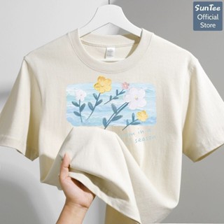 Áo thun nữ form vừa SUNTEE STFV547 phong cách basic in hình 047 vải cotton 250GSM cao cấp thoáng mát