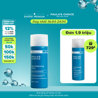 Toner cấp ẩm, se khít lỗ chân lông Paula’s Choice Skin Balancing Pore Reducing Toner 30ml 1357