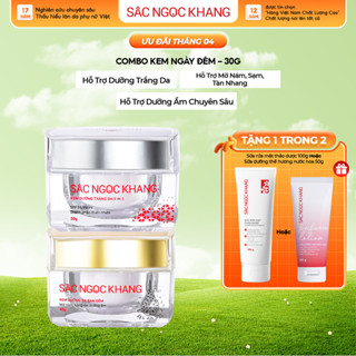 COMBO Dưỡng Da Ngày và Đêm Sắc Ngọc Khang gồm (Kem dưỡng da ban đêm 30g+ Kem dưỡng da ban ngày 30g)