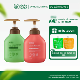 [HOẢ TỐC HCM] Combo Dầu Gội Xả Thảo Dược Cỏ Cây Hoa Lá Bưởi Trà Phục Hồi Tóc Hư Tổn 350g