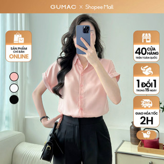 Áo sơ mi nữ tay ngắn form suông thời trang GUMAC AE04036