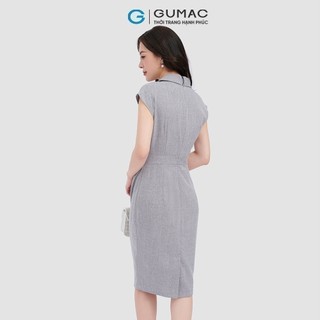Đầm nữ GUMAC cổ vest thắt nơ  DC11059