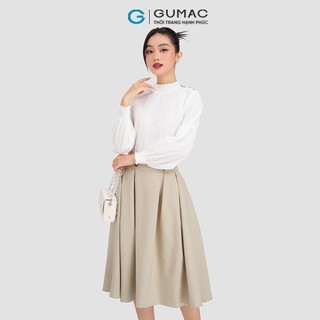 Chân váy nữ GUMAC xòe phối nút  LV1210
