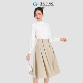 Chân váy nữ GUMAC xòe phối nút  LV1210