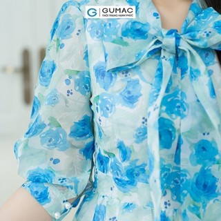 Đầm nữ GUMAC hoa cổ nơ  DD08035