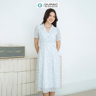 Đầm nữ GUMAC A xòe bâu danton  DD08030