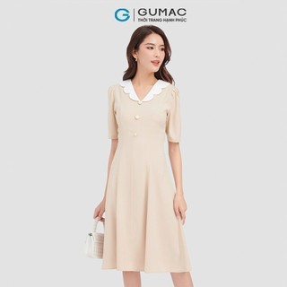 Đầm nữ GUMAC xòe phối cổ  DC10020
