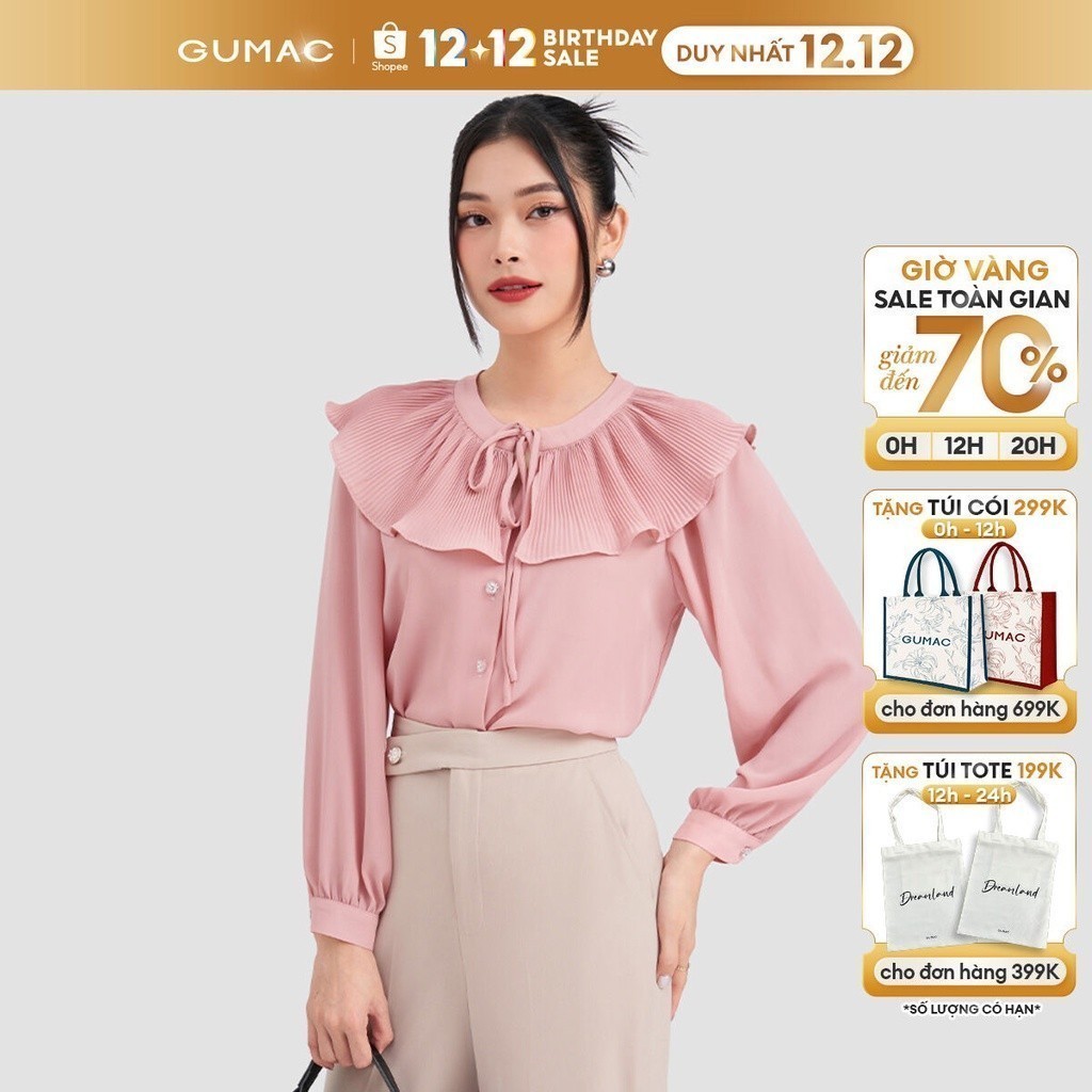 Áo bèo cổ dập ly GUMAC AD03061