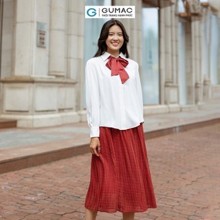 Áo sơ mi nữ GUMAC phối nơ  AD06043