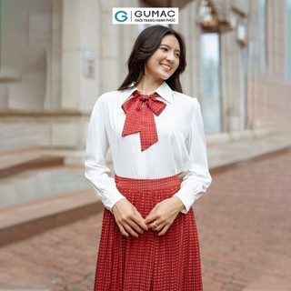 Áo sơ mi nữ GUMAC phối nơ  AD06043