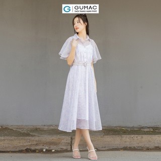Đầm nữ GUMAC A midi tay xòe  DD08077