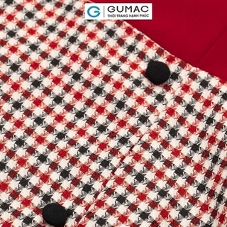 Đầm nữ GUMAC cổ bẻ phối nút  LD1014