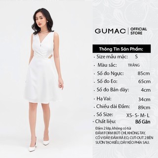 Đầm nữ cổ V khoét eo mẫu mới GUMAC DB858
