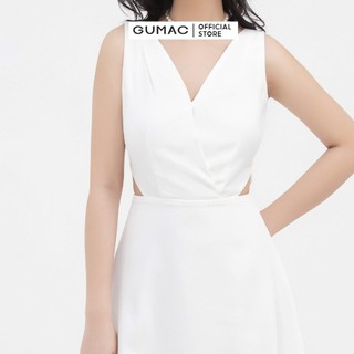 Đầm nữ cổ V khoét eo mẫu mới GUMAC DB858