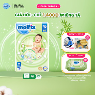 Tã/bỉm dán Molfix Thiên nhiên Super Jumbo S80/ M76/ L68/ XL64/ XXL54