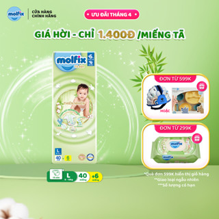 Tã/bỉm dán Molfix Thiên nhiên Jumbo L (9kg 13kg) Gói 40+6 miếng