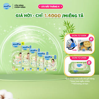 Tã dán thiên nhiên Molfix Jumbo NB70/S54/M52/L42/XL38