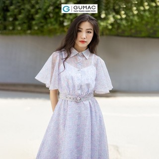Đầm nữ GUMAC A midi tay xòe  DD08077