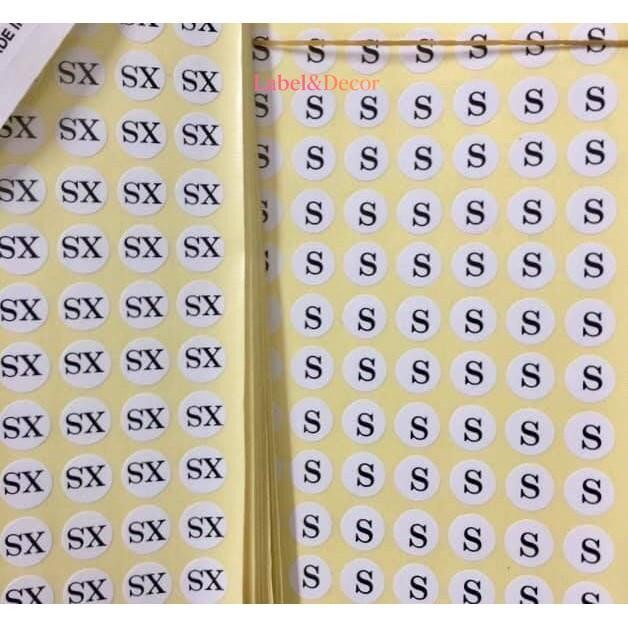 Tem Dán Size Quần Áo - Sticker Nhãn Size Tròn 15mm (XS - 4XL, Decal Giấy, Cắt Sẵn)
 Sản Phẩm – Sale Hot, Giá Tốt