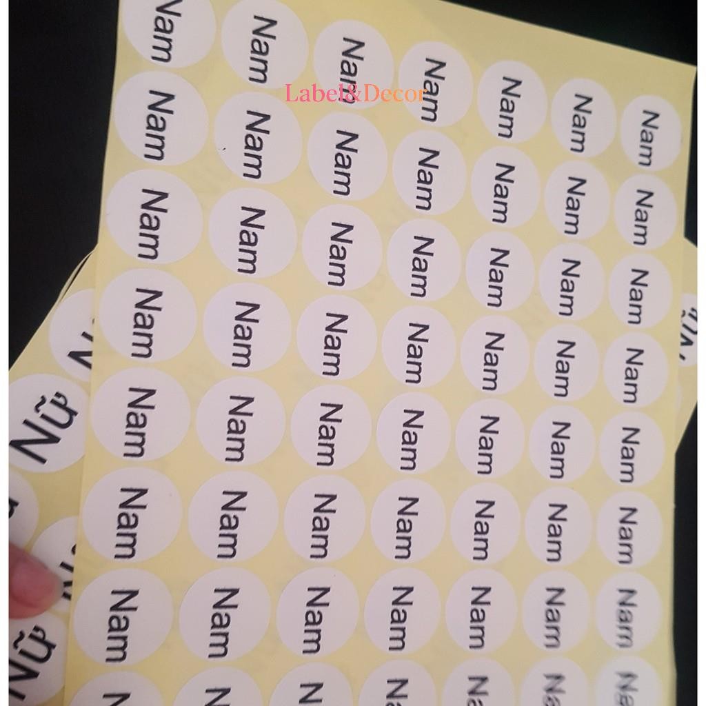 Tem Dán Sticker Phân Loại Quần Áo - Nhãn Dán Nam Nữ (Tròn 1cm, 2cm, Decal Giấy, Cắt Sẵn)
 Sản Phẩm – Sale Hot, Giá Tốt