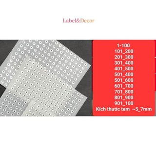Tem Số Dán Chai Sơn – Decal Giấy Đánh Dấu Màu Theo Số (Khổ A6, Tròn 5-7mm) – Ưu đãi đặc biệt, mua ngay giá tốt