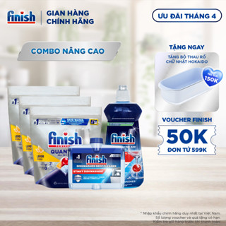Combo Nâng Cao: Bộ 3 túi viên rửa chén Quantum 21 viên + Nước Làm Bóng 500ml + Dung Dịch Tẩy Rửa Máy Rửa Chén Bát