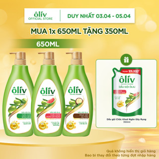Combo Dầu Gội Ôliv Dưỡng Tóc 650ML + Túi Dầu Gội Oliv Chắc Khỏe Ngăn Gãy Rụng 350ML