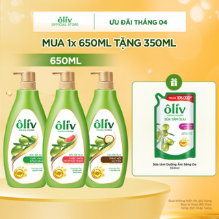 Combo Dầu Gội Ôliv Dưỡng Tóc 650ML + Tặng Túi Sữa Tắm Oliv Dưỡng Ẩm Sáng Da 350ML