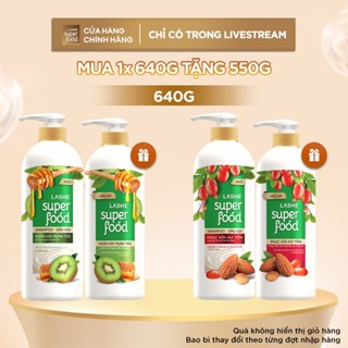 [LIVE] Combo Dầu gội 640G ngăn gãy rụng tóc/phục hồi hư tổn Tặng Dầu xả 610G/550G LASHE SUPERFOOD