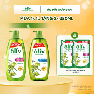 Combo Sữa Tắm Ôliv 1L + Tặng 2 Túi Sữa Tắm Oliv Dưỡng Ẩm Sáng Da 350MLx2
