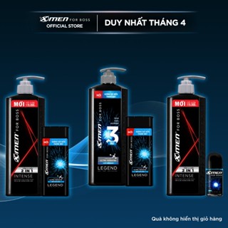 Combo Xmen for Boss Tắm Gội 2in1 Intense 850g/ Tắm gội dưỡng 3in1 Legend 830g + Dầu gội Legend 150g/Lăn Legend 40ml