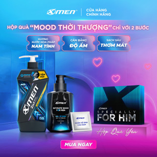 Bộ quà tặng Sữa tắm gội Xmen 610g/630g& Gel vệ sinh nam 100ml hương nước hoa Pháp sang trọng nam tính-Quà tặng bạn trai