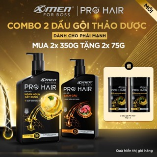 Combo 2 Dầu gội thảo dược Xmen for Boss Pro Hair Ngăn gãy rụng tóc 350g/Sạch Gàu 350g