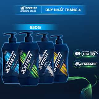 Dầu gội nước hoa Xmen 650g - 4 mùi hương nam tính, 2x sạch sâu và lưu hương 12h