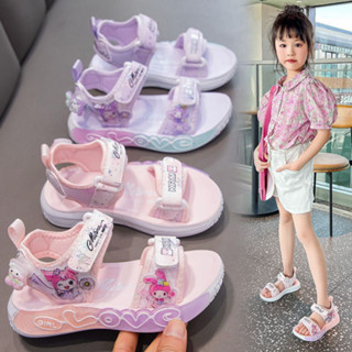 Sandal cho bé gái, dép quai hậu xăng đan trẻ em mẫu hoạt hình kuromi có khoá xoay hàng đẹp qc cao cấp 993 size 26-37