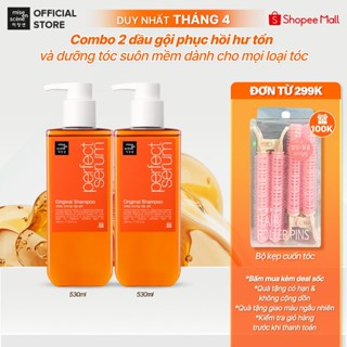 Bộ đôi Dầu gội mise en scène Perfect Serum 530ml dưỡng tóc mềm mượt, hỗ trợ phục hồi tóc hư tổn/tóc uốn