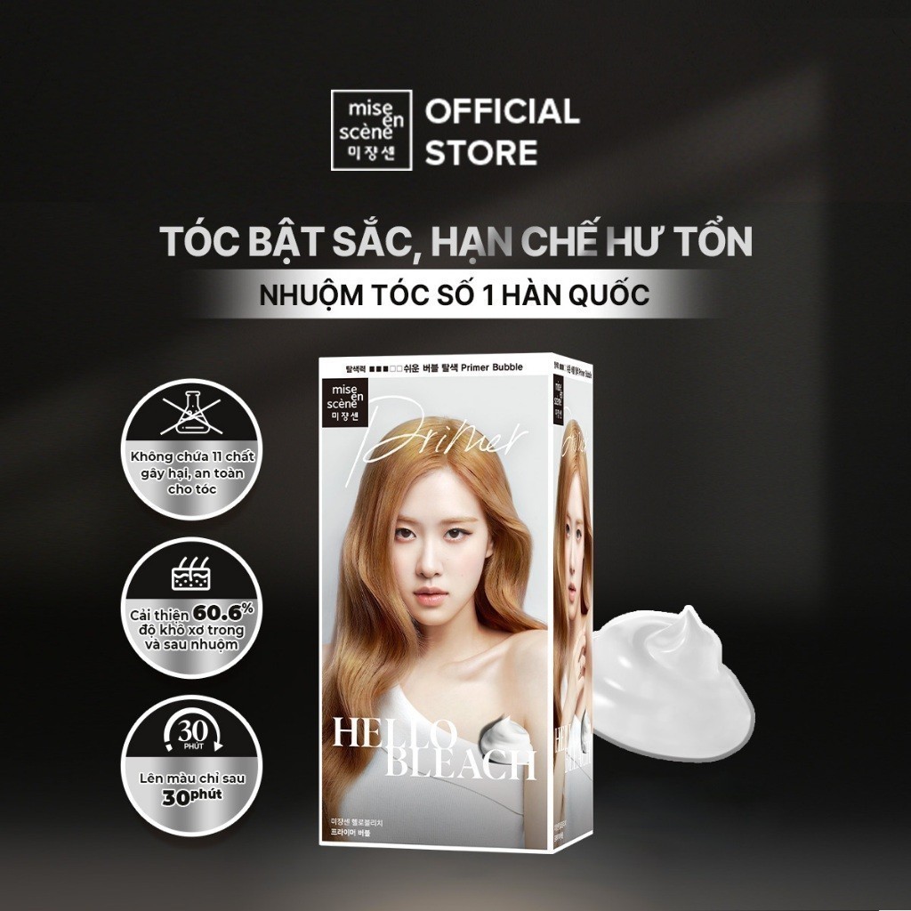 [Gift] Thuốc nhuộm tóc mise en scène Hello Bubble 100g 7V Peri Violet màu tím Peri khói