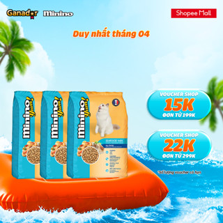 [ĐƠN TỪ 399K TẶNG BÀN CHẢI TẮM SILICON CHO MÈO] Combo 3 x Thức ăn hạt Minino Yum cho mèo vị Hải sản 1.5kg