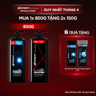Combo Dầu gội Xmen for Boss 850g Intense/Legend + 2 chai Tắm gội dưỡng 3in1 Legend 150g - Dầu gội nước hoa Châu Âu