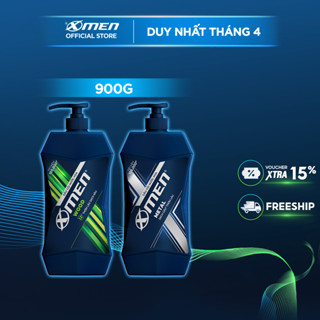 Dầu gội nước hoa Xmen 900g Wood & Metal - 2 mùi hương nam tính, 2x sạch sâu và lưu hương 12h