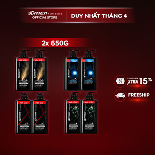Combo 2 Dầu Gội Xmen for boss  650g/chai Intense/Luxury/Legend/Motion - Hương nước hoa châu Âu