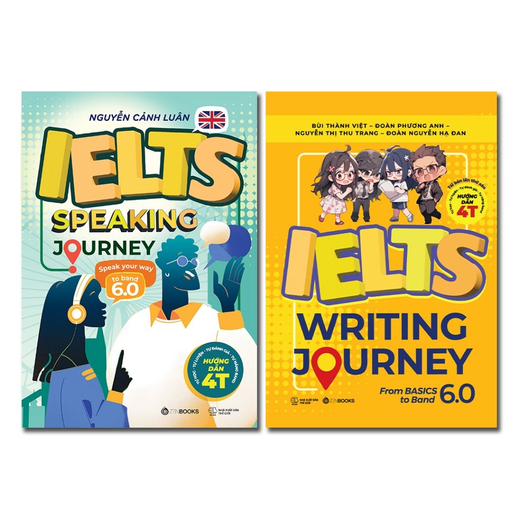 Sách - COMBO 2c IELTS Speaking Journey Speak Your Way To Band 6.0 + IELTS Writing Journey From Basic